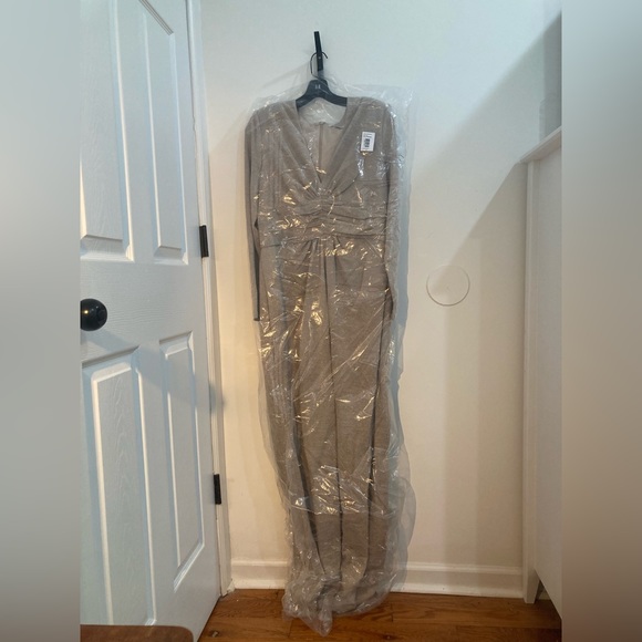 Kay Unger Kayla Champagne Dress 16 - Picture 3 of 7